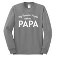 thumbnail image 2 of Wild Bobby My Favorite People Call Me PAPA Father's Day Men Long Sleeve Shirt, Heather Grey, X-Large, 2 of 5