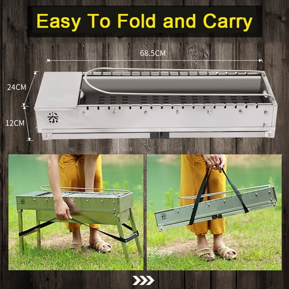 Electric Charcoal BBQ Grill Portable Folding Barbecue Grill Outdoor Camping