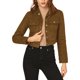 thumbnail image 2 of Chaqueta de moto recortada de ante sintético con cuello de solapa para mujer Inspire Chic L Khaki, 2 of 7