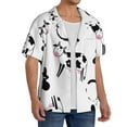 thumbnail image 4 of Balery Cute Cow and Milk Stains Men's Casual Button Down Shirt Short Sleeve Textured Summer Cuban Beach Shirts-Small, 4 of 7