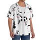 thumbnail image 2 of Balery Cute Cow and Milk Stains Camisa Casual de Manga Corta con Botones para Hombre, Texturizada, Estilo Cubano, para Playa, Verano-3X-Large, 2 of 5