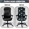 thumbnail image 4 of Renewold Shark Coral Black Office Chair Cover Rotating Chair Slipcover Protective Gaming Chair Cover for Office Chair Stain Resistant Washable Office Chair Protector, S, 4 of 7