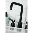 thumbnail image 4 of Kingston Brass KS1450TKL Hallerbos Two-Handle 3-Hole Deck Mount Widespread Bathroom Faucet with Push Pop-Up Drain in Matte Black, 4 of 7