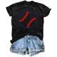thumbnail image 1 of Mujeres Impreso Casual Top, Manga Corta Crew Cuello Blusa para la Primavera Y el Verano Desgaste, Ligero Imitación Algodón Moda Tee, 1 of 2