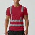 thumbnail image 2 of Mens Hi Vis Safety Shirt 2025 Short Sleeve Reflective Work Tee Lightweight Moisture Wicking Quick Dry Mesh High Visibility Construction Shirt Outdoor Utility Top, 2 of 8