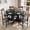 Black, variant on PamapicLife 6 Person 47" Round Table Dining Set With Chairs, Cross Base Design