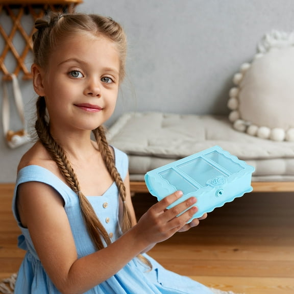 FRCOLOR Kawaii Small Book Shaped Storage Box Children's Jewelry Container Decorative Keepsakes Organizers Desktop Lockable Jewelry Box Girls Plastic Treasure Chest