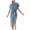 Light Blue, variant on QUYUON Shirt Dresses for Women Ruched Bodycon Midi Dress Button Down Collar Short Sleeve Business Casual Work Pencil Dress Tie Waist Denim Jean Mid-Length Dress Style D-1807 Light Blue M