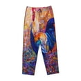 thumbnail image 4 of Goofa Rooster Oil Painting Printed Soft Pajama Pants for Women, Wide Leg Comfy Casual Lounge Yoga Pants-Medium, 4 of 9