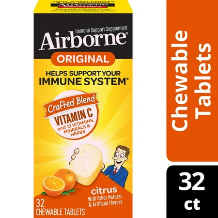 Airborne Helps Support Immune System High in Antioxidants w/ Vitamin C,32ct