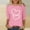 #291-Pink, variant on Ounisa Womens 3/4 Sleeve Crew Neck Valentine T Shirts Love Heart Printed Graphic Tee Tops