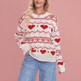 thumbnail image 2 of VISALY Love Heart Sweater Heart Sweater with Bow Patterned Sweater Pullover Sweaters Business Casual Sweaters Business Casual Sweater Fitted Sweaters Light Weight Sweater White Xl, 2 of 5
