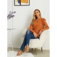 thumbnail image 7 of JWD Long Sleeve Shirts for Women Knit Tops Casual Crewneck Ruffle Tops Loose Fit Caramel-Large, 7 of 7