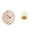 thumbnail image 1 of Reloj de pared creativo de madera maciza con soporte giratorio para tazas, organizador decorativo silencioso que no hace para restaurante, ofic, 1 of 8