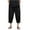 A01-Black, variant on JUUYY Men's Linen Cropped Trousers Hippie Harem Pants 3/4 Length Pants Elasticated Waist Trouser Solid Color Shorts Baggy Beach Pants White XXXXXL