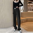 thumbnail image 2 of Sngxgn Womens Mid-Rise Stretch Pants Casual Work Pants(Black,XXL), 2 of 9