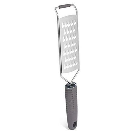 internets best stainless steel square coarse grater | soft grip handle | large grating surface | blade protector | hand grater for cheese fruit vegetable root