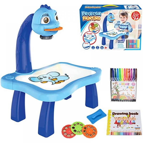 AJZIOJIRO Baby Toddler Drawing Projector for Kids, Mini Trace and Draw Projector Toy Drawing Board Tracing Desk for 3-6T