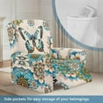 thumbnail image 3 of FKELYI Recliner Cover Stretch Fabric Recling Chair Slipcover Bohemian Floral Butterfly Print Soft Anti-Dust Sofa Couch Covers 4 Pcs Furniture Protector for Lazy Boy Chair, 3 of 7