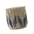 thumbnail image 3 of Cesta de almacenamiento de cuerda de papel tejida a mano con asa, ideal para organizar y decorar la habitación del bebé. Azul, 3 of 9