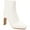 White, variant on Womens Sarla Inside Zip Block Heel Booties