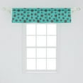 thumbnail image 2 of Ambesonne Blue Floral Window Valance, Aquatic Blossoms Motif, 54" X 12", Turquoise and Charcoal Grey, 2 of 3