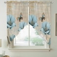 thumbnail image 2 of Spring Flowers Swag Valances for Windows, Kitchen Window Curtains Over Sink, Vintage Rustic Tulips Floral Butterfly Khaki Window Treatment Curtains for Living Room/Bedroom 2 Panel Sets 36"x45", 2 of 8