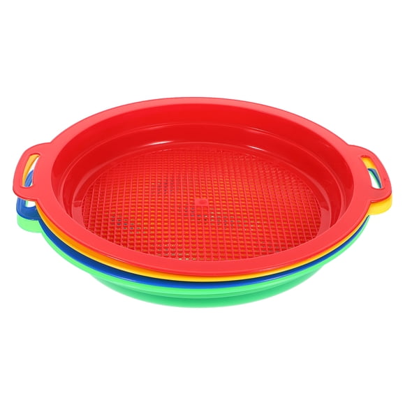 CIMAXIC 4pcs Sand Sieves Toys Plastic Sand Strainer Beach Toys Kids Playing Sand Toys,9.84"X8.66"X1.18"