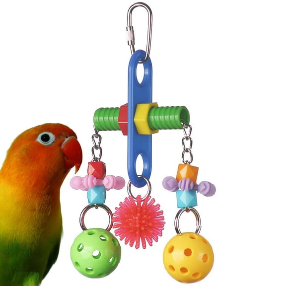 Super Bird Creations SB1087 Tug O' War Bird Toy for Parrotlets, Parakeets, Cockatiels, Lovebirds, Ringnecks, Medium Conures, Quaker, Caiques - Multi-colored toys - Small/Medium Bird Size, 6" x 3" x 1"