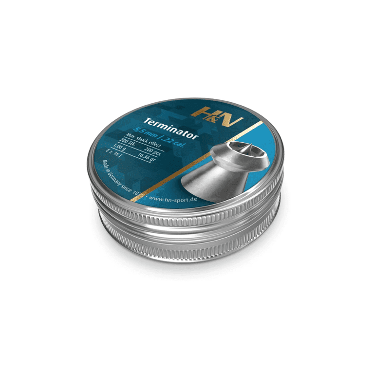 H&N Terminator Hollowpoint Pellets - .22 Caliber Hunting Pellets 776076