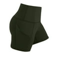 thumbnail image 6 of Women's High Waist Yoga Compression Pants Tummy Control Stretch Biker Shorts Athletic Leggings with Side Pockets, 6 of 7