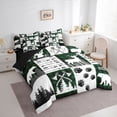 thumbnail image 3 of Feelyou Wildlife Moose Deer Twin Bedding Sets 7pcs, Green Buffalo Bedding Comforter Set, 3 of 8