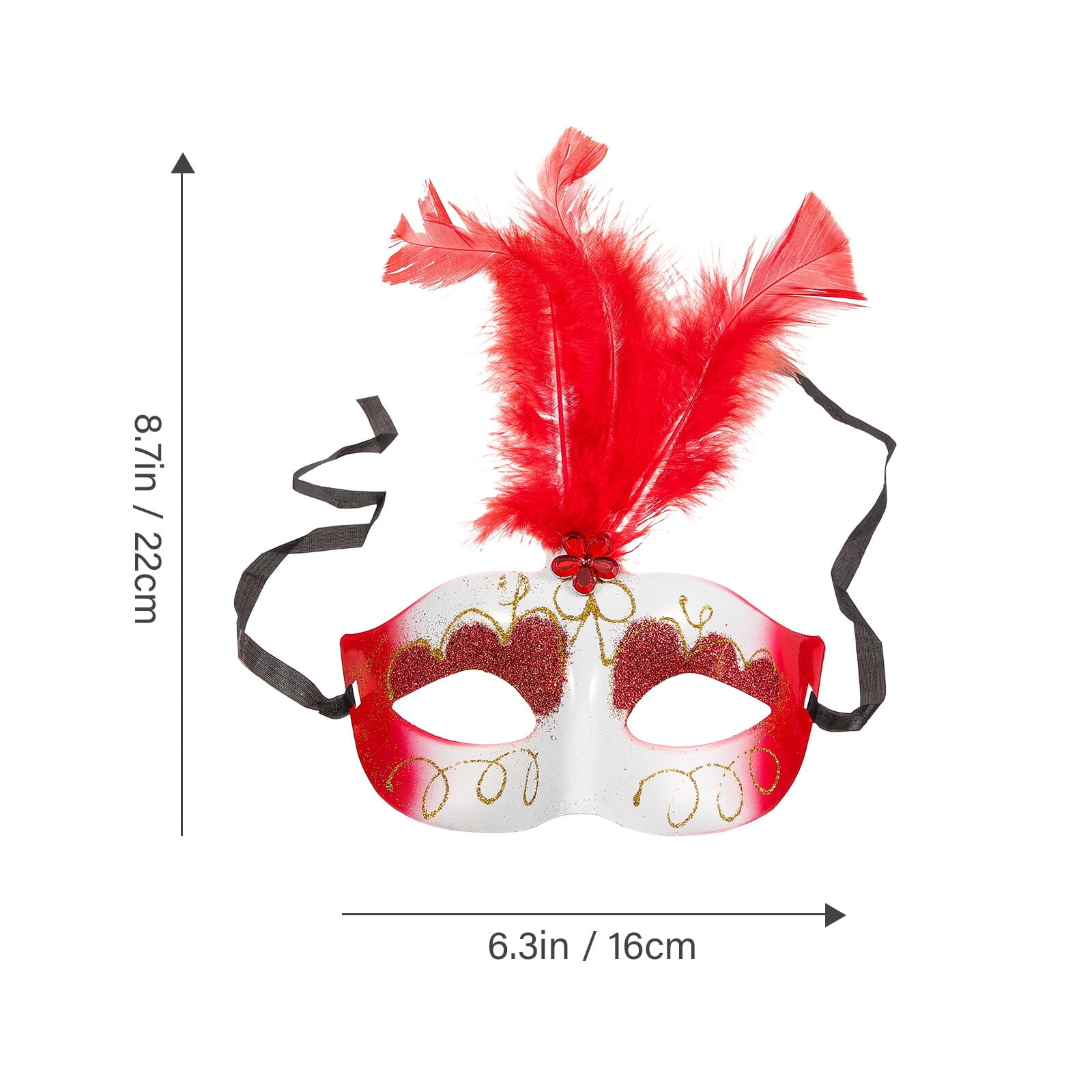 12 pcs Masquerade Masks Cosplay Costume Masks Plumage Masks Decorative