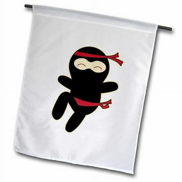 3dRose Ninja Cartoon Polyester 2'3'' x 1'6'' Garden Flag