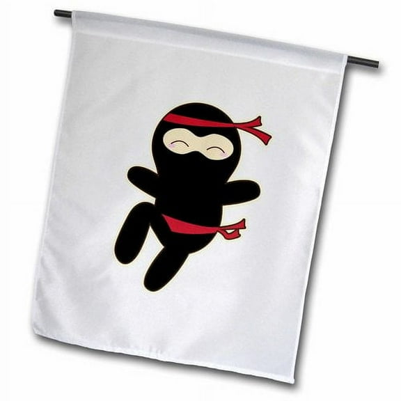 3dRose, Ninja Cartoon, 18 x 27 inch Garden Flag