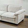 thumbnail image 6 of Living Room Furniture Sofa Luxury Couch Four Seater with Two Ottomans Soft Chenille Upholstered U Shape Sofa Beige, 6 of 7