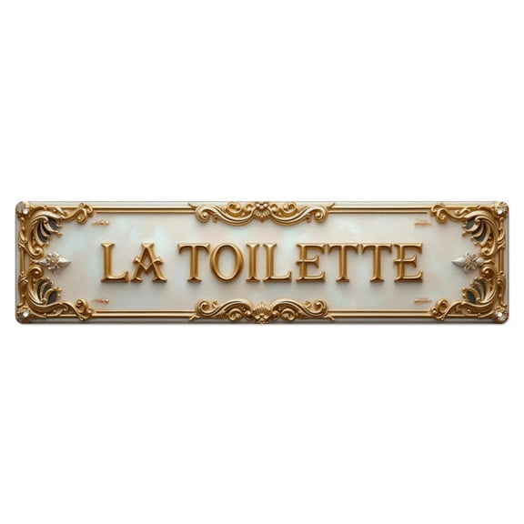 French Toilet Tin Sign Vintage Metal Poster Living Room Bar Man Cave Home Wall Art Decor 4x16inch