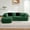 Green, variant on Holaki 106" Boneless Modular Sectional Sofa Couch, 32D High-Resilience 3-Seater Couch with Throw Pillows, Teddy Fleece Fabric Convertible Sofa Couch with R-Shaped Chaise for Living Room, Green