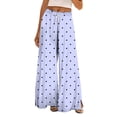 thumbnail image 2 of Endives Women's Wide Leg Pants Heart Print Casual Loose Baggy Pants With Pockets Lounge Pants, 2 of 6