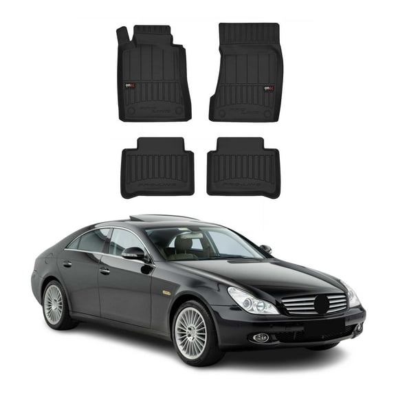 OMAC Premium Floor Mats for for Mercedes CLS Class C219 2008-2011 TPE Black 4x