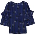 thumbnail image 1 of Alfani Blusa con mangas con volantes florales para mujer, azul, pequeña, 1 of 1