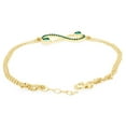 thumbnail image 5 of AFFY Heart & Round Shape Simulated Emerald Infinity Heart Chain Bracelets In 14K Yellow Gold Over Sterling Silver -7.5, 5 of 7