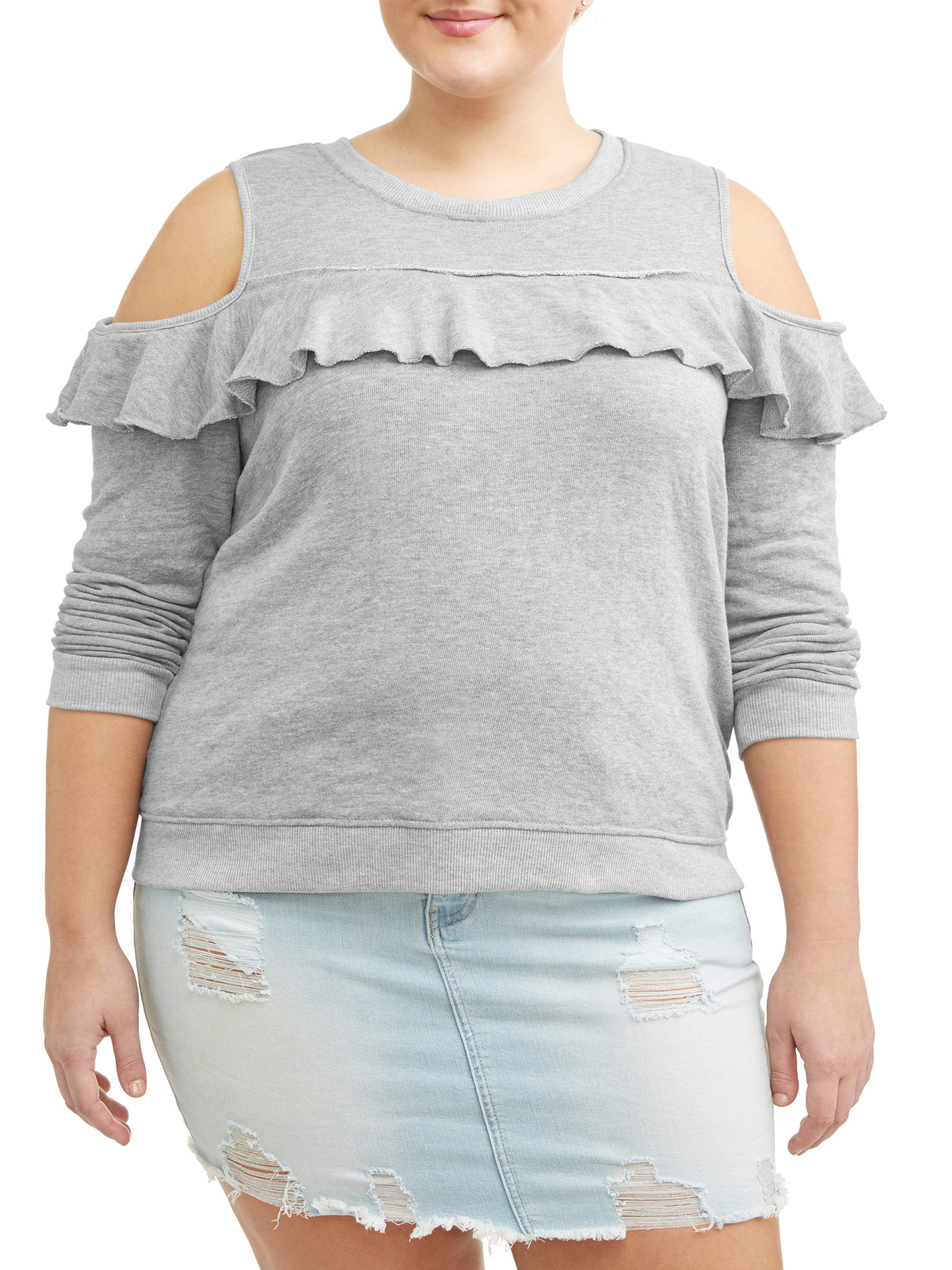 grey cold shoulder sweatshirt