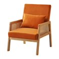 thumbnail image 2 of Silla decorativa Soledad de ratán moderna para dormitorio naranja, 2 of 10