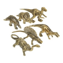WHAMVOX 6PCS Brass Dinosaur Ornament Vintage Decor Metal Animal Ornament Mini Animal Figurine Miniature Dinosaur Sculpture for Home Office