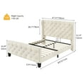thumbnail image 5 of Dextrus Bed Frame Queen Size  with Velvet Headboard,No Box Spring Needed, Beige, 5 of 6