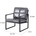 thumbnail image 5 of Nmkwnr PU Leather Leisure Chair for Home, Living Room, Office, Light Gray, 5 of 9