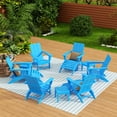 thumbnail image 4 of WestinTrends Ashore 12 Pieces Adirondack Chairs Set, All Weather Poly Lumber Adirondack Chairs with Ottoman and Side Table Patio Conversation Outdoor Furniture Set, Pacific Blue, 4 of 8