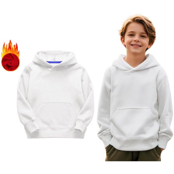 Hoodie White Hooded Casual Long Sleeve Classic Hoodie Fall Winter Clothes Boy Clothes 12-18 Months Boys Girls Fashion