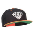 thumbnail image 5 of Diamond Outline Embroidered Neon Flat Bill Cap - Black Neon Orange OSFM, 5 of 5